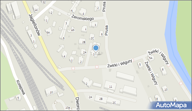 Płoty, Franciszka Żwirki i Stanisława Wigury, 4, mapa Płoty
