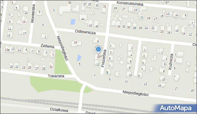 Poręba, Frezerska, 10, mapa Poręba