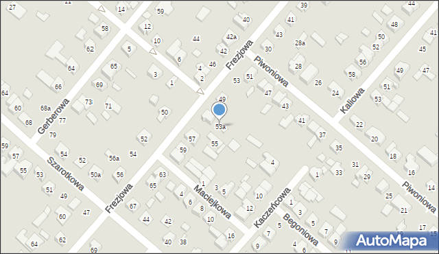 Poznań, Frezjowa, 53a, mapa Poznania