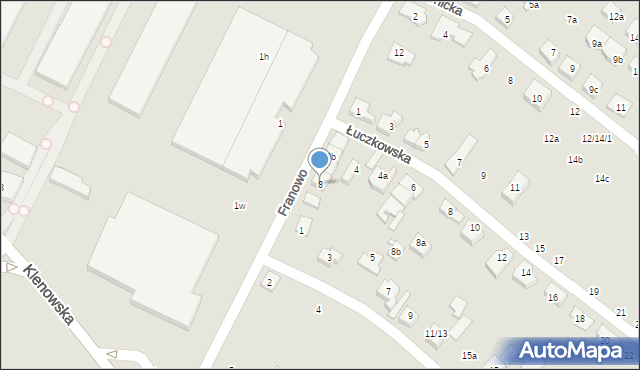 Poznań, Franowo, 8, mapa Poznania