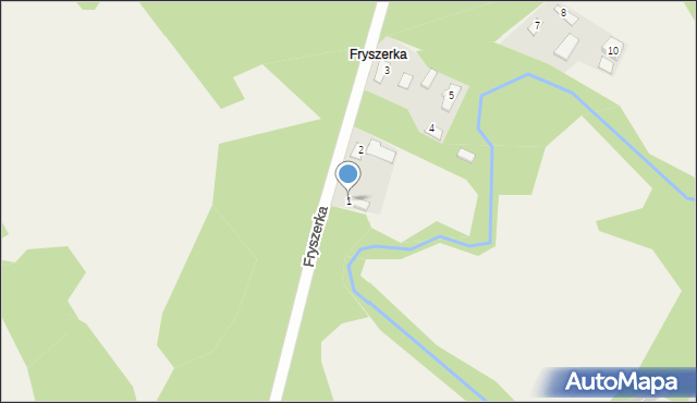 Pradła, Fryszerka, 1, mapa Pradła