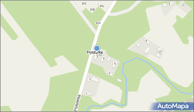 Pradła, Fryszerka, 7, mapa Pradła