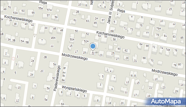 Pruszcz Gdański, Frycza-Modrzewskiego Andrzeja, 21, mapa Pruszcz Gdański