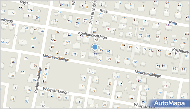 Pruszcz Gdański, Frycza-Modrzewskiego Andrzeja, 25, mapa Pruszcz Gdański