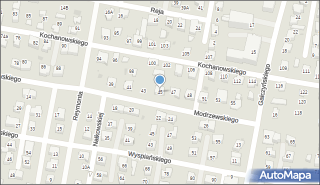 Pruszcz Gdański, Frycza-Modrzewskiego Andrzeja, 45, mapa Pruszcz Gdański