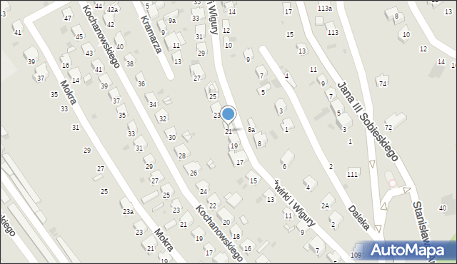 Przemyśl, Franciszka Żwirki i Stanisława Wigury, 21, mapa Przemyśla