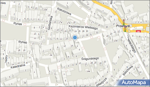 Przemyśl, Franciszkańska, 16, mapa Przemyśla