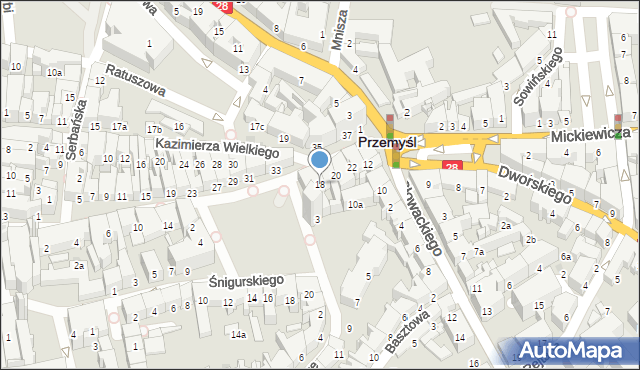 Przemyśl, Franciszkańska, 18, mapa Przemyśla
