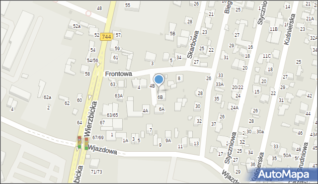 Radom, Frontowa, 6C, mapa Radomia