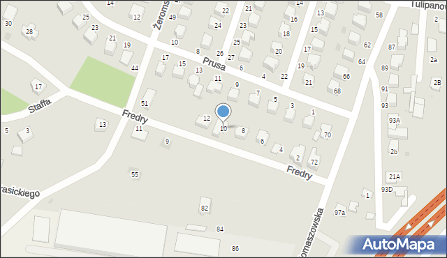 Rawa Mazowiecka, Fredry Aleksandra, 10, mapa Rawa Mazowiecka