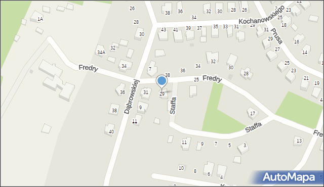 Rawa Mazowiecka, Fredry Aleksandra, 29, mapa Rawa Mazowiecka