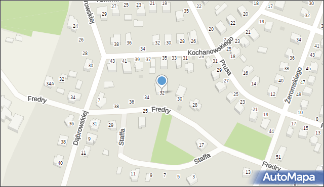 Rawa Mazowiecka, Fredry Aleksandra, 32, mapa Rawa Mazowiecka