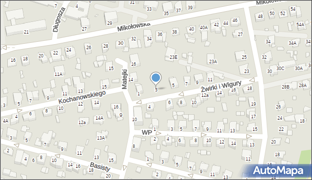 Rybnik, Franciszka Żwirki i Stanisława Wigury, 3, mapa Rybnika