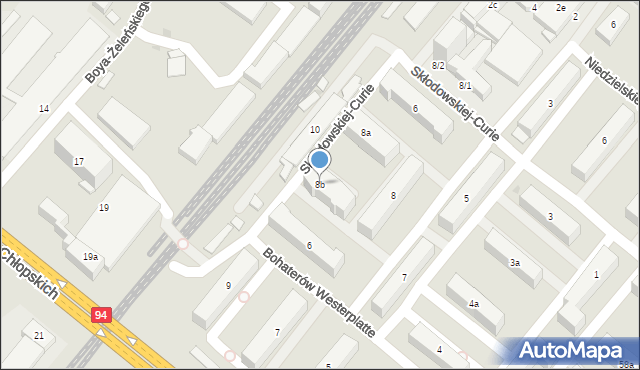 Rzeszów, Franciszka Żwirki i Stanisława Wigury, 8b, mapa Rzeszów