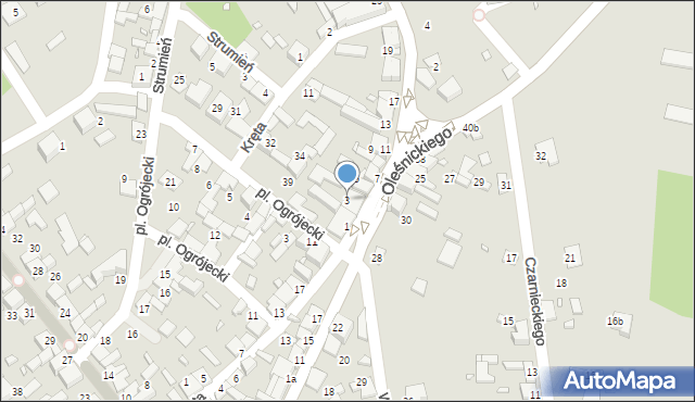 Siewierz, Franciszka Żwirki i Stanisława Wigury, 3, mapa Siewierz