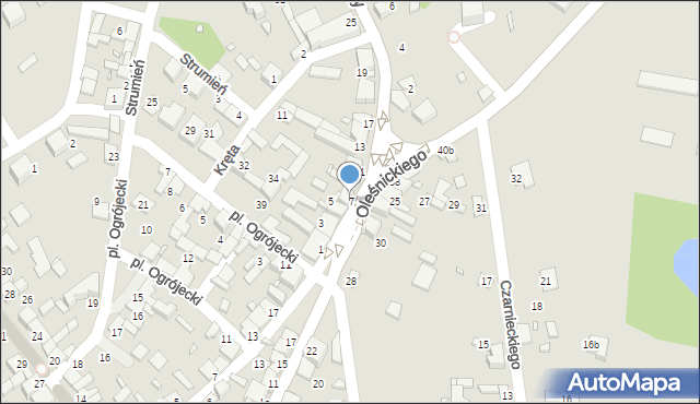 Siewierz, Franciszka Żwirki i Stanisława Wigury, 7, mapa Siewierz