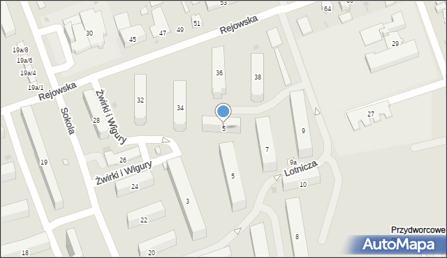 Skarżysko-Kamienna, Franciszka Żwirki i Stanisława Wigury, 5, mapa Skarżysko-Kamienna