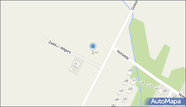 Słupno, Franciszka Żwirki i Stanisława Wigury, 4, mapa Słupno