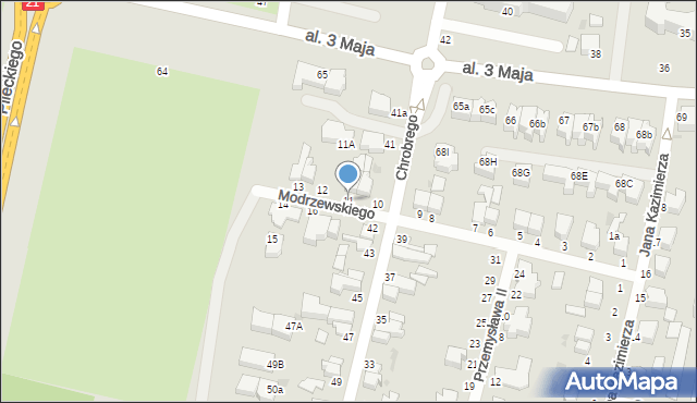 Słupsk, Frycza-Modrzewskiego Andrzeja, 11, mapa Słupska
