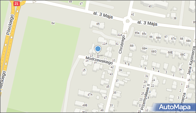 Słupsk, Frycza-Modrzewskiego Andrzeja, 12, mapa Słupska