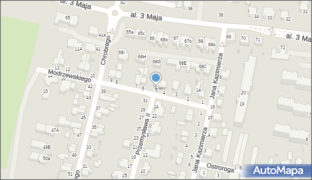 Słupsk, Frycza-Modrzewskiego Andrzeja, 5, mapa Słupska