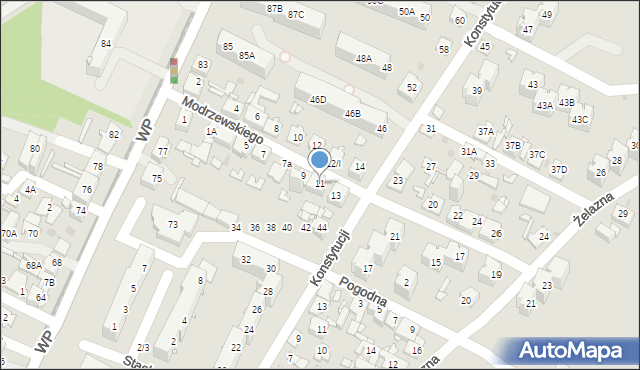 Sosnowiec, Frycza-Modrzewskiego Andrzeja, 11, mapa Sosnowca