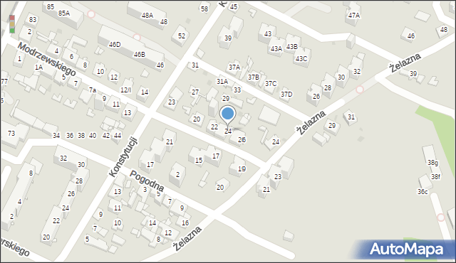 Sosnowiec, Frycza-Modrzewskiego Andrzeja, 24, mapa Sosnowca