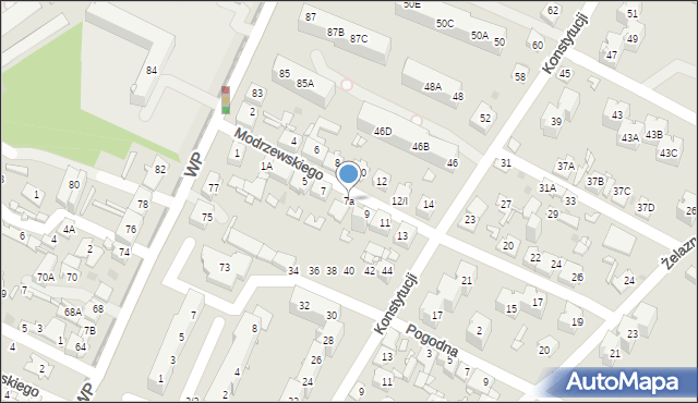 Sosnowiec, Frycza-Modrzewskiego Andrzeja, 7a, mapa Sosnowca
