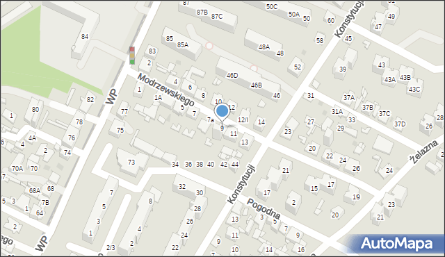 Sosnowiec, Frycza-Modrzewskiego Andrzeja, 9, mapa Sosnowca