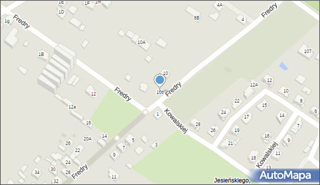Sosnowiec, Fredry Aleksandra, 10b, mapa Sosnowca