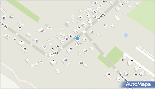 Sosnowiec, Fredry Aleksandra, 19, mapa Sosnowca