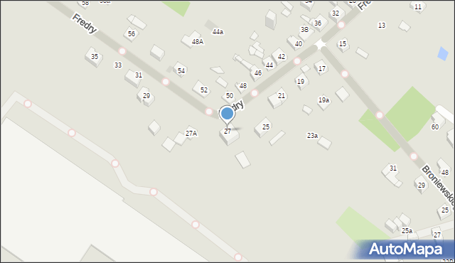 Sosnowiec, Fredry Aleksandra, 27, mapa Sosnowca