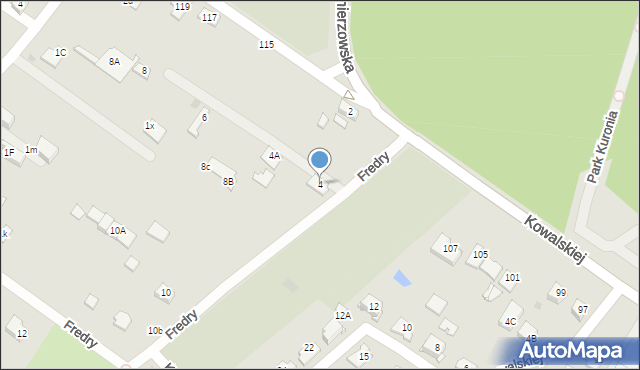Sosnowiec, Fredry Aleksandra, 4, mapa Sosnowca