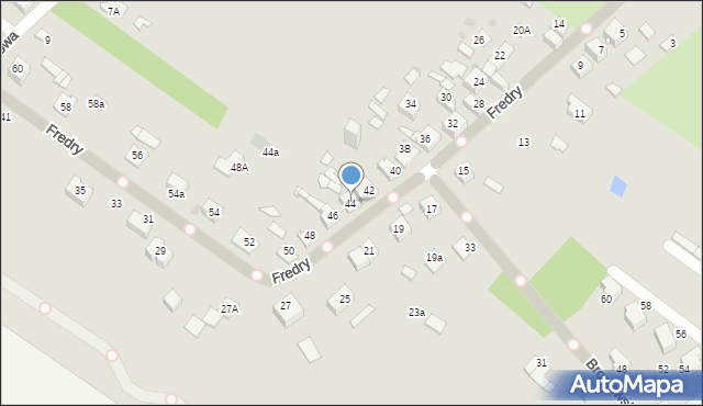 Sosnowiec, Fredry Aleksandra, 44, mapa Sosnowca
