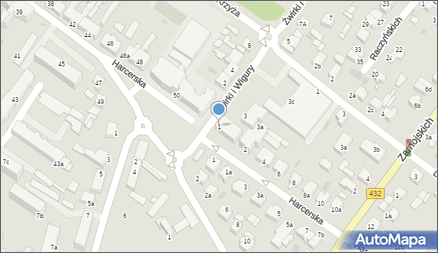 Środa Wielkopolska, Franciszka Żwirki i Stanisława Wigury, 1, mapa Środa Wielkopolska