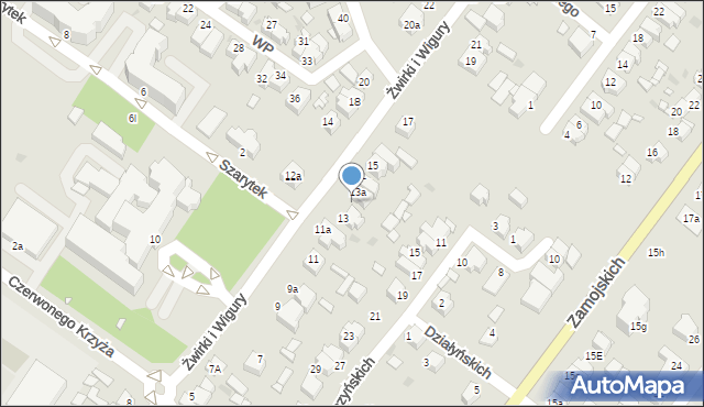 Środa Wielkopolska, Franciszka Żwirki i Stanisława Wigury, 13b, mapa Środa Wielkopolska