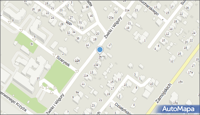 Środa Wielkopolska, Franciszka Żwirki i Stanisława Wigury, 15, mapa Środa Wielkopolska