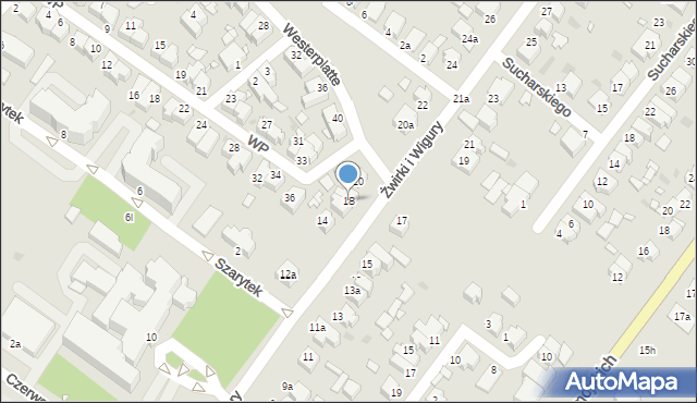 Środa Wielkopolska, Franciszka Żwirki i Stanisława Wigury, 18, mapa Środa Wielkopolska