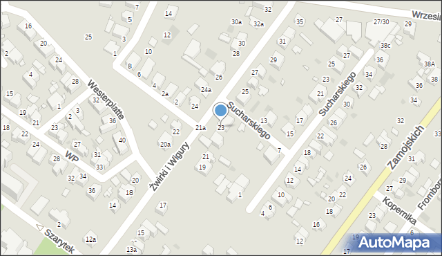 Środa Wielkopolska, Franciszka Żwirki i Stanisława Wigury, 23, mapa Środa Wielkopolska