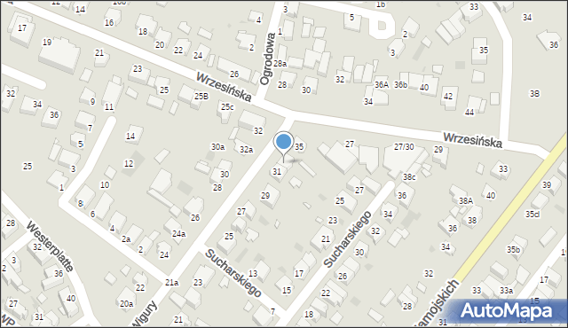 Środa Wielkopolska, Franciszka Żwirki i Stanisława Wigury, 33, mapa Środa Wielkopolska
