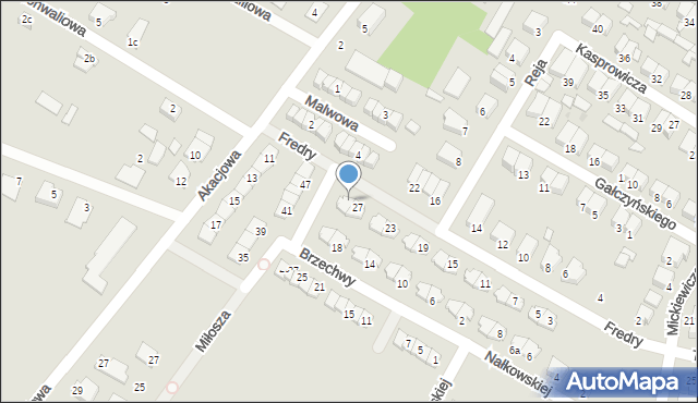 Środa Wielkopolska, Fredry Aleksandra, 29, mapa Środa Wielkopolska