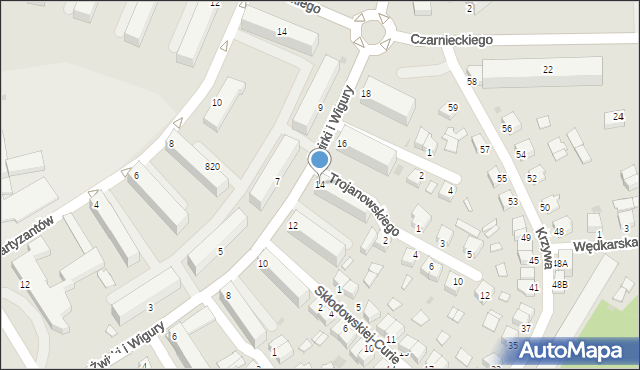 Stalowa Wola, Franciszka Żwirki i Stanisława Wigury, 14, mapa Stalowa Wola