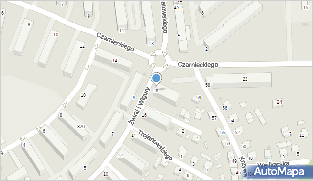 Stalowa Wola, Franciszka Żwirki i Stanisława Wigury, 18, mapa Stalowa Wola