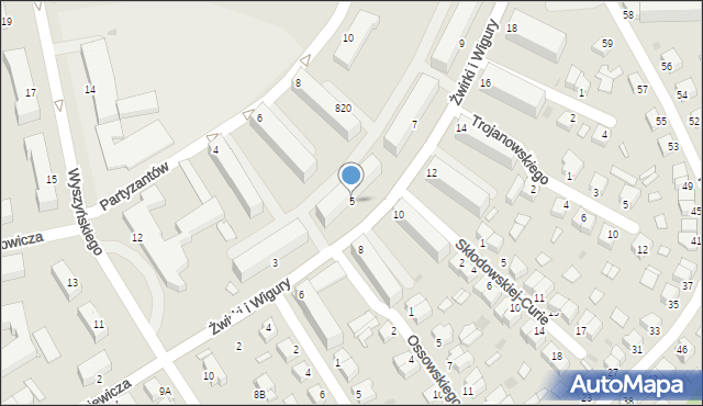 Stalowa Wola, Franciszka Żwirki i Stanisława Wigury, 5, mapa Stalowa Wola