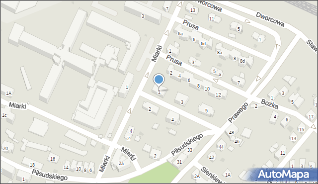 Strzelce Opolskie, Franciszka Żwirki i Stanisława Wigury, 1, mapa Strzelce Opolskie