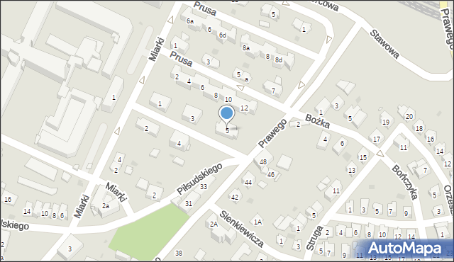 Strzelce Opolskie, Franciszka Żwirki i Stanisława Wigury, 5, mapa Strzelce Opolskie