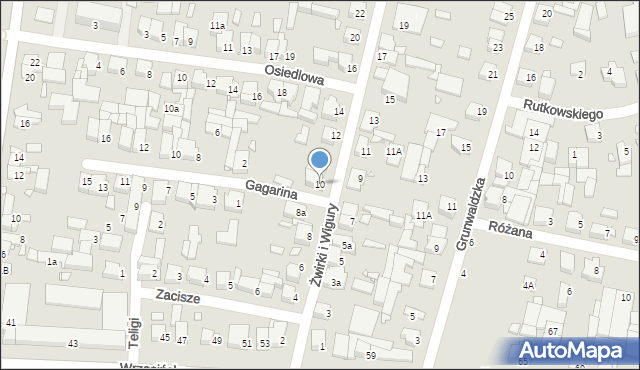 Swarzędz, Franciszka Żwirki i Stanisława Wigury, 10, mapa Swarzędz