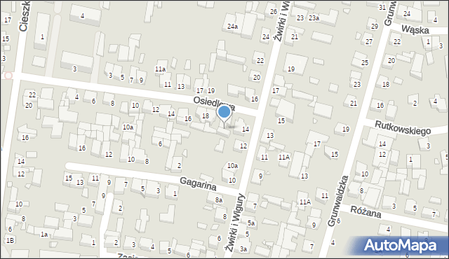 Swarzędz, Franciszka Żwirki i Stanisława Wigury, 14a, mapa Swarzędz