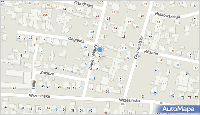 Swarzędz, Franciszka Żwirki i Stanisława Wigury, 5a, mapa Swarzędz