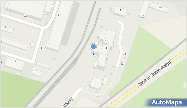 Świdnik, Franciszka Żwirki i Stanisława Wigury, 4, mapa Świdnika